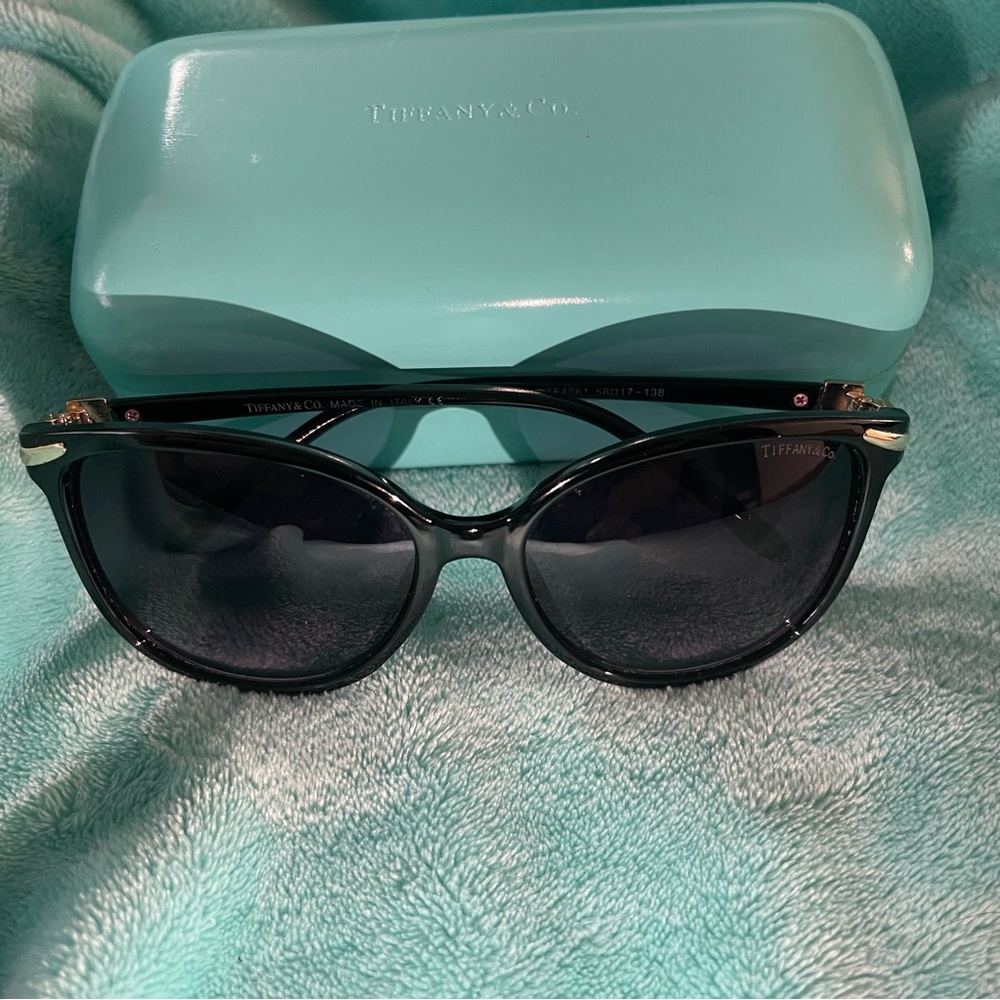 Tiffany & Co black gold diamond sunglesses